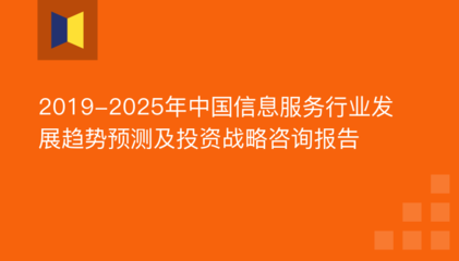2019-2025年中国信息服务行业发展趋势预测及投资战略咨询报告